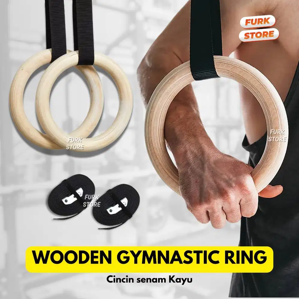 Gymnastic Ring Wood GRW01 [KOKOH & STABIL] - ring gym | ring kayu