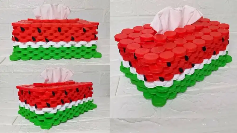 Tissue Box dari Tutup Botol