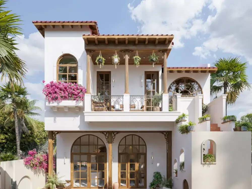 Villa Artistik 1 Kamar Tidur dengan Sentuhan Spanyol–Jawa di Bingin