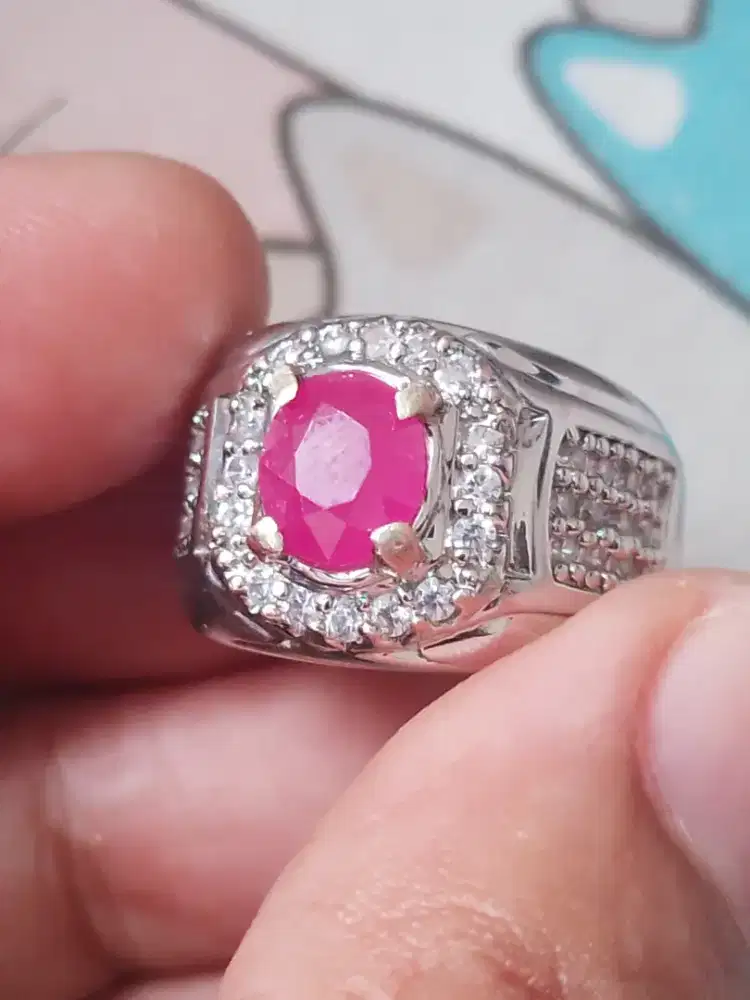 Cincin Natural Permata Rubi Tanzania