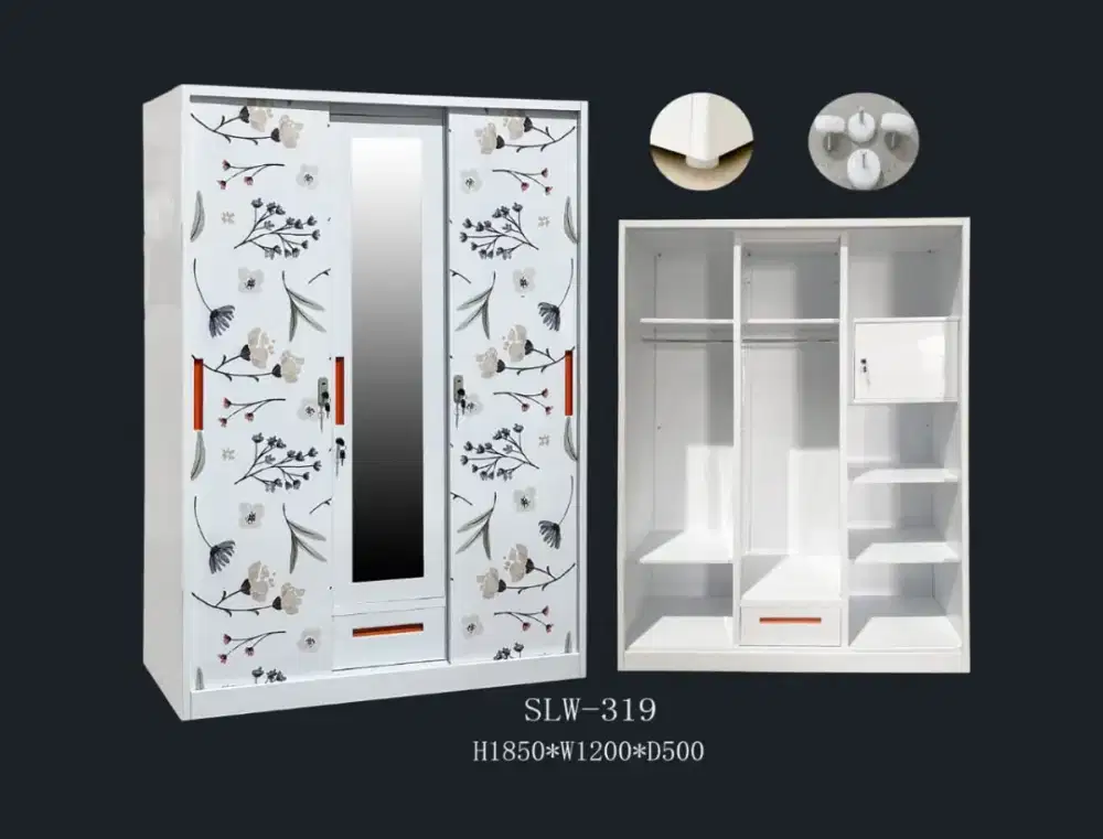 Lemari Pakaian Plat Besi 3 Pintu