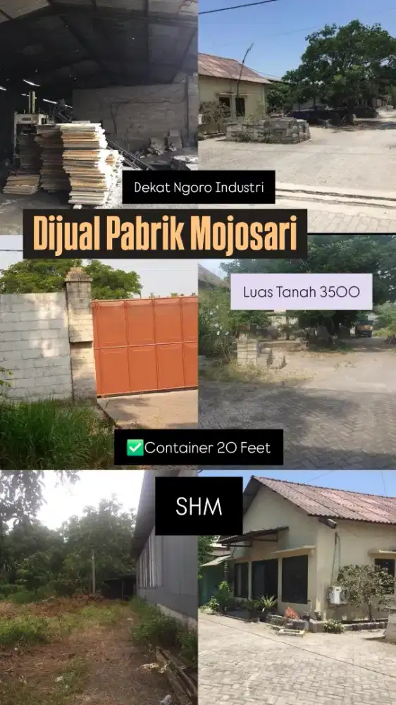 DIJUAL PABRIK Mojosari Jalan Propinsi Mojosari dekat Ngoro Industri