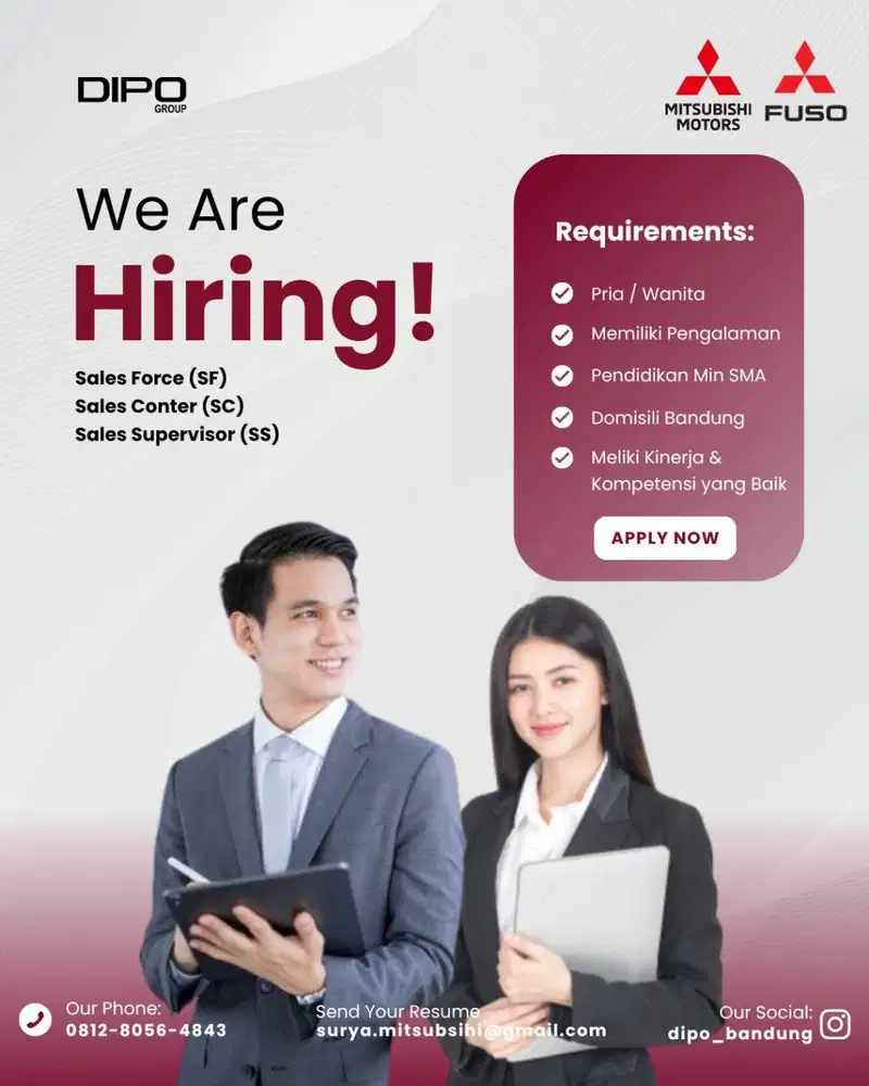 Lowongan Marketing Dealer Mitsubishi