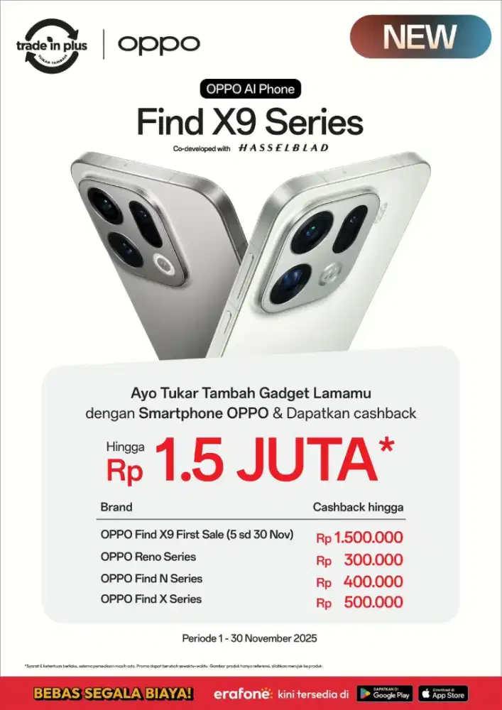 Promo Cashback Oppo Find X9 Series Terbaru