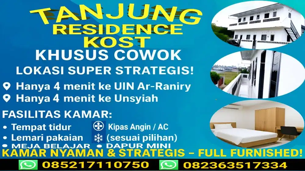 KAMAR SEWA / KOST DEKAT UNSYIAH DAN UIN