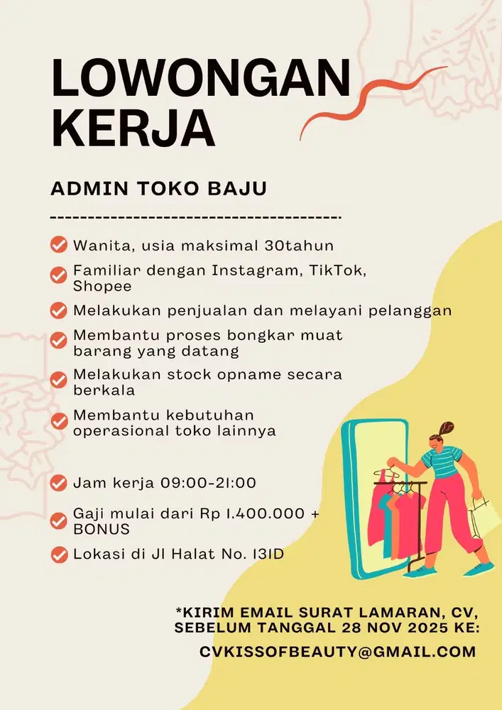 LOWONGAN ADMIN TOKO BAJU PAKAIAN ANAK