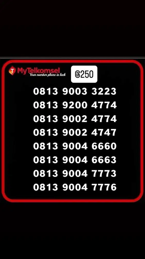 Perdana cantik/nomer cantik telkomsel