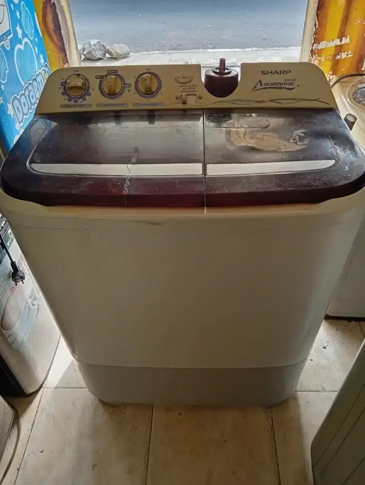 Mesin cuci bekas Mer Sharp kead Jalan bodi mulus kap 8.5 kg