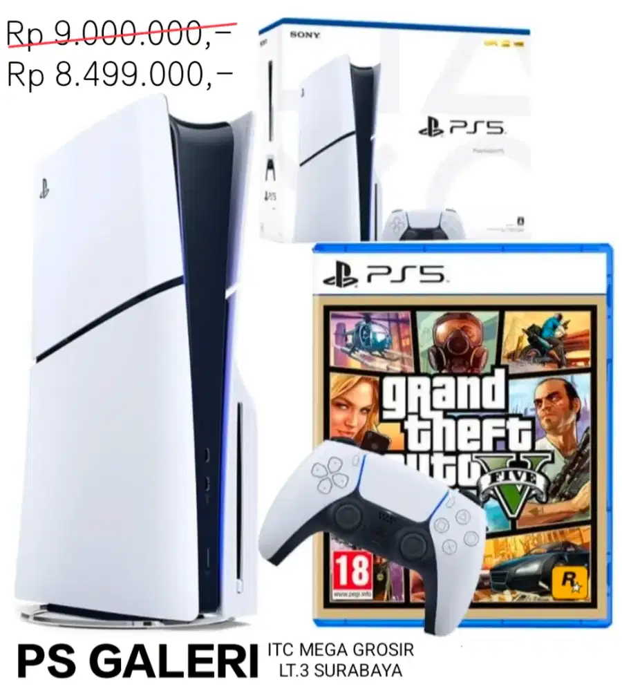 PS5 SLIM DISC BONUS GTA 5 PROMO X-MAS