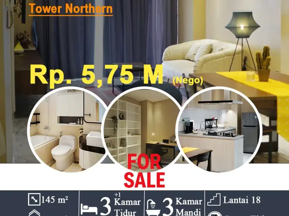 Condominium Tribeca Podomoro Tower Northern Private Lift uk.145m2 Fully Furnished