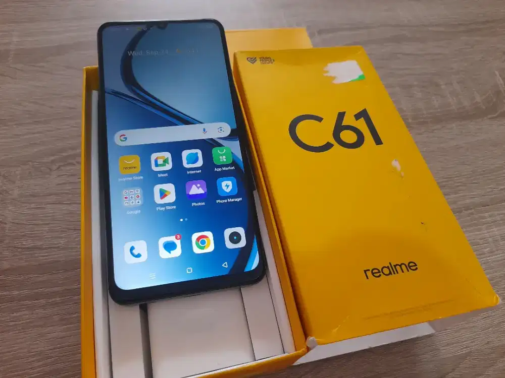 Realme C61-4G.ram 8GB/128GB.FINGER.GOLDEN PONSEL