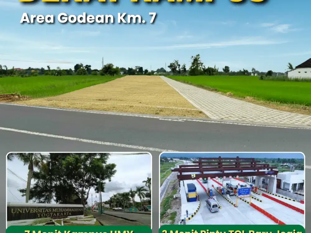 Tanah Jogja Area Kampus UMY, Nyaman Huni dan View Sawah