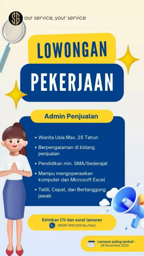 Hai! ada lowongan kerja nih!