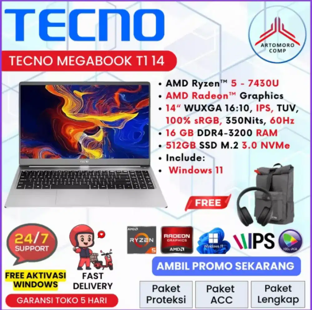 Laptop tecno megabook T1 melayani cicilan tanpa kartu kredit dp 0