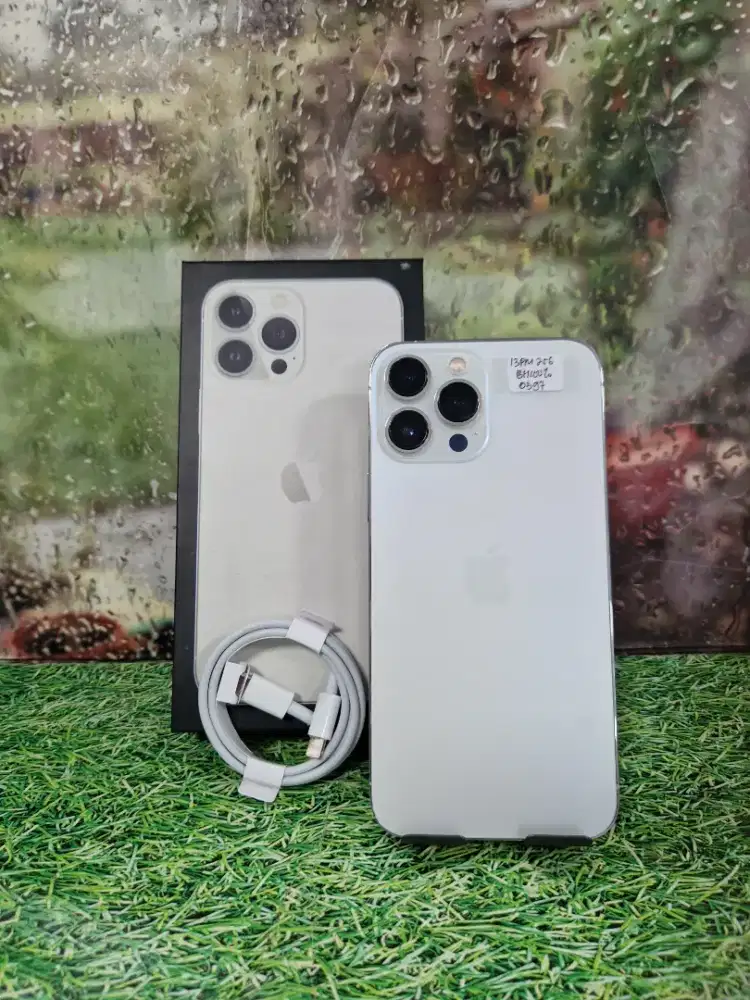 Iphone 13 pro max 256gb bh100% white inter sinyal alloperator