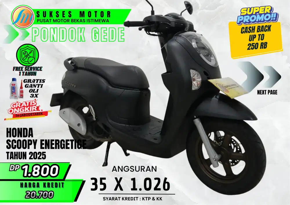 SCOOPY ENERGETIC TH 2025 MOTOR BEKAS DP RINGAN ANGS MURAH PROSES CEPAT