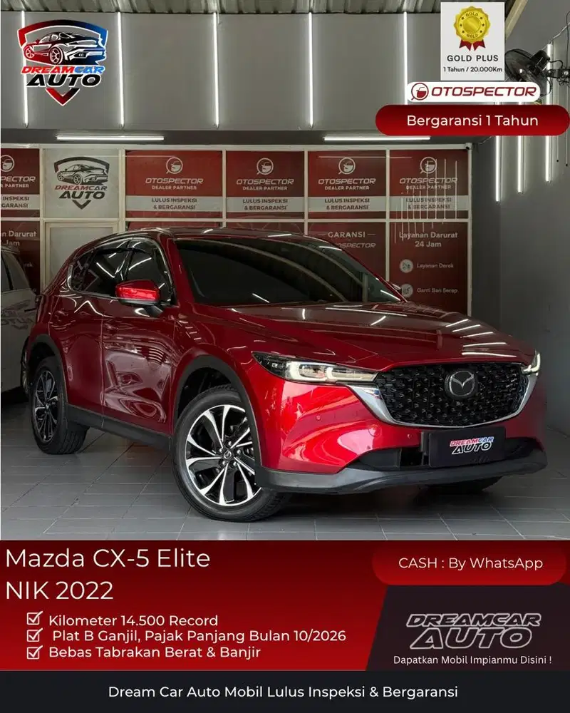 [ KM 14.500 ] Mazda CX-5 CX5 Elite 2022 FWD Merah Soul Red (non Kuro )