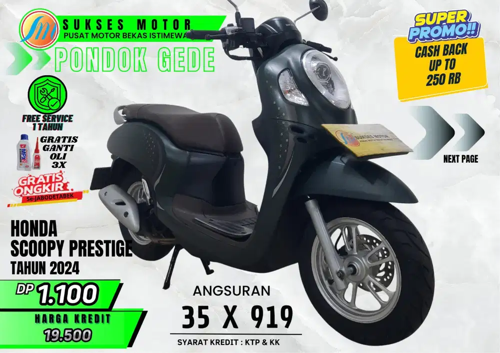 SCOOPY PRESTIGE TH 2024 DP RINGAN ANGS MURAH PROSES CEPAT ADA GARANSI