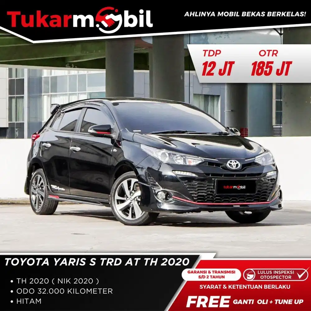 [BERGARANSI] TOYOTA YARIS S TRD SPORTIVO MATIC TAHUN 2020 PAJAKPANJANG