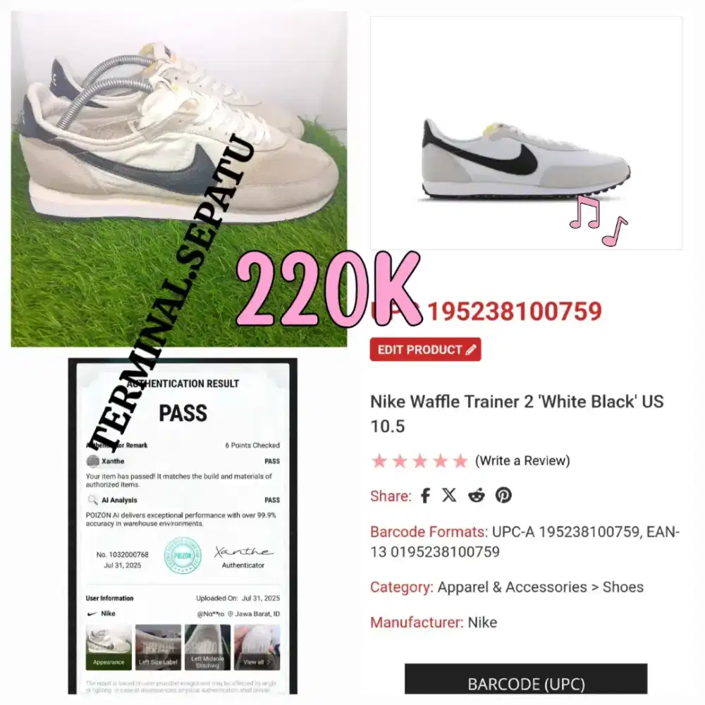 Nike waffle trainer 2 size 44