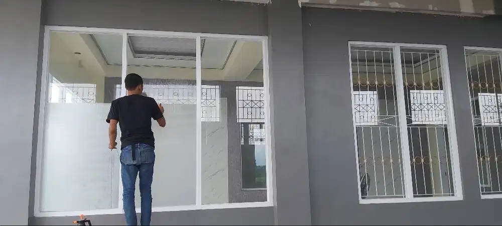 Sticker Sanblast Stiker Dekorasi Sticker Buram pasang kaca film Rumah