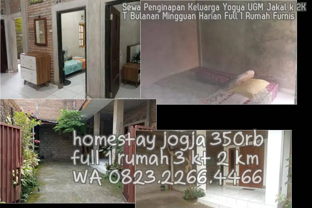 Sewa Penginapan Keluarga Yogya UGM Jakal k 2KT Bulanan Mingguan Harian
