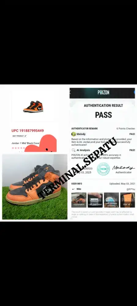 Aj 1 mid orange size 41