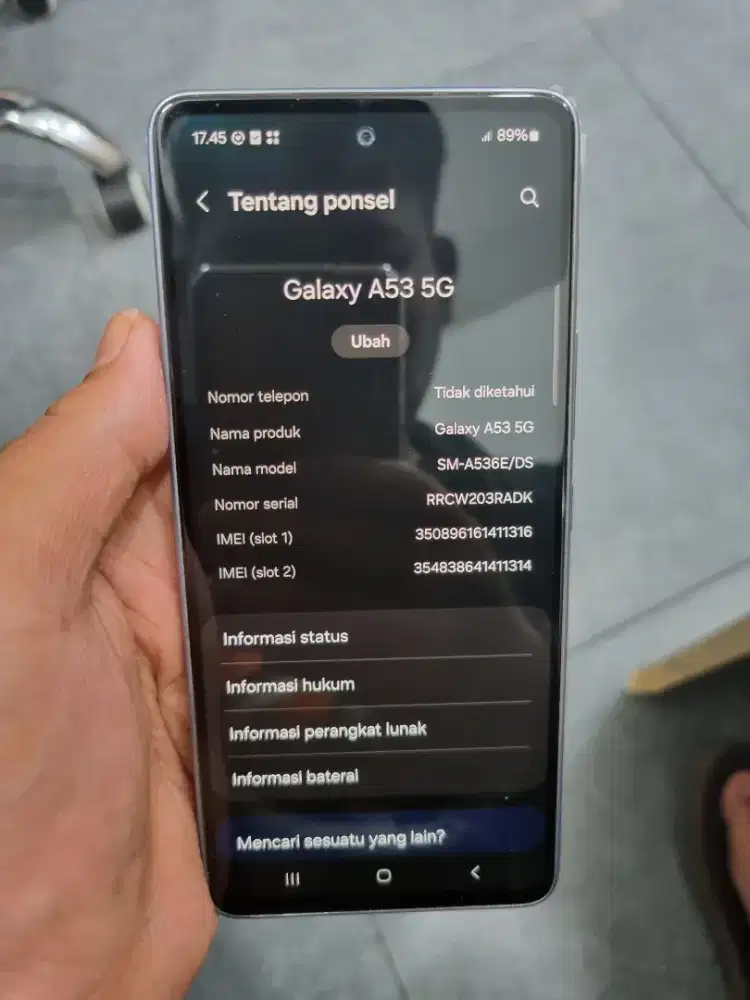 Samsung A53 5G

Ram 8/256GB

Unit & Chasan

minus pemakaian