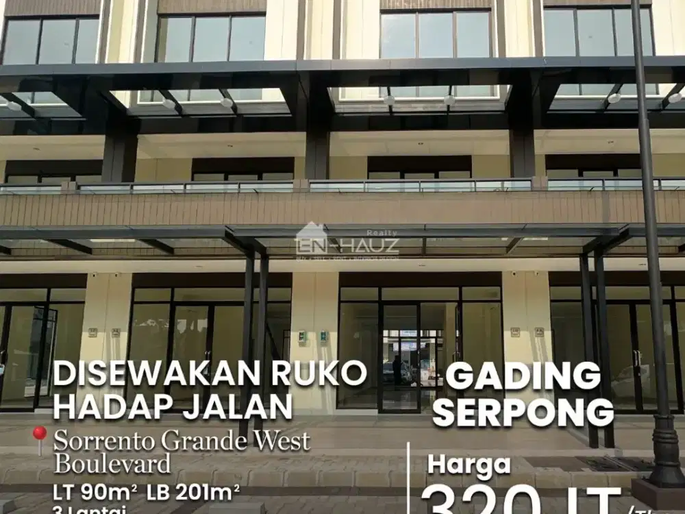 DISEWAKAN Ruko Sorrento Grande West Boulevard