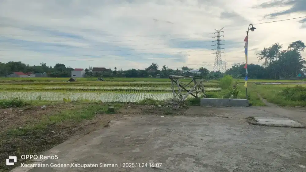 Dijual Tanah Sawah Utara Sate munggur JlN Godean km 8