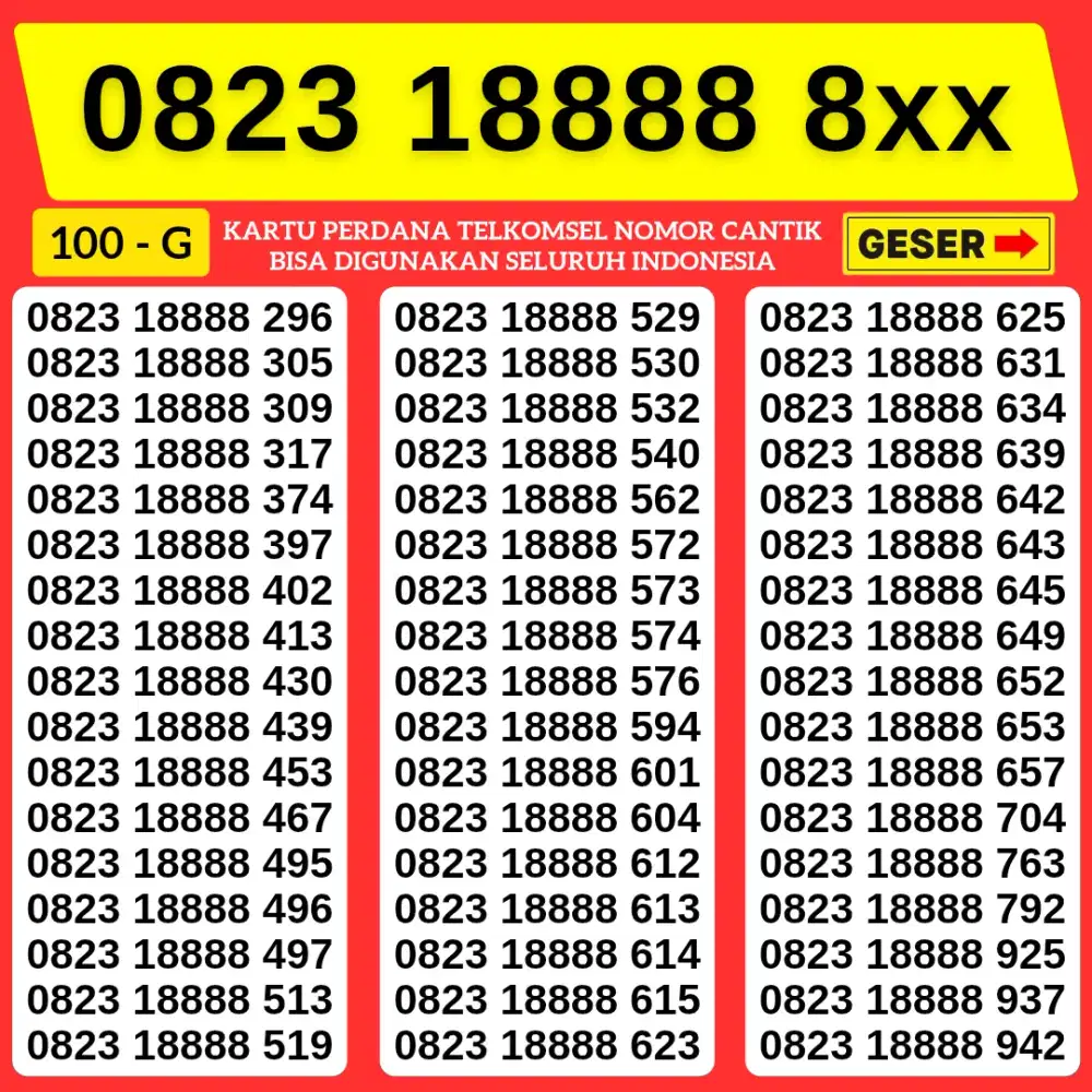 Bisa COD Nomor Cantik Super bisa digunakan di seluruh Indonesia