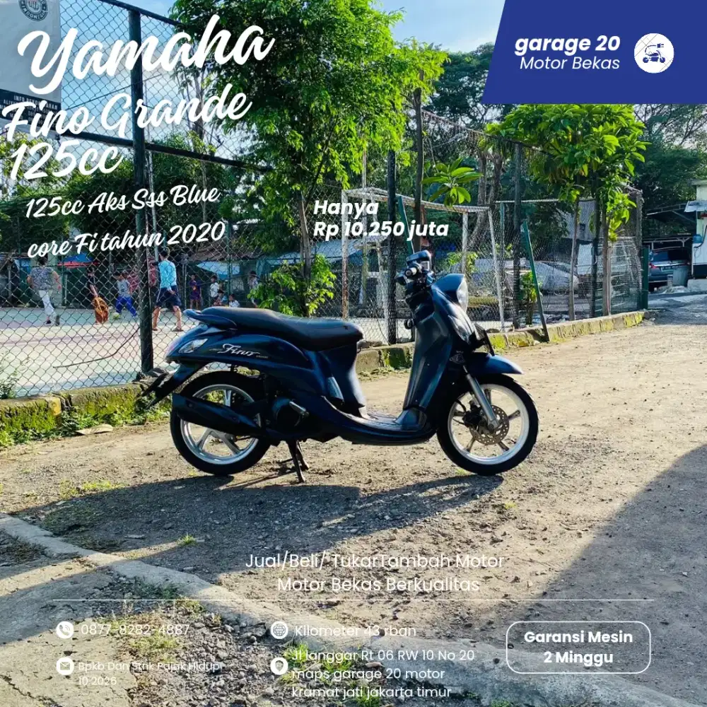 Yamaha Fino Grande 125cc Bluecore Aks SSS Tahun 2020 Pajak Hidup
