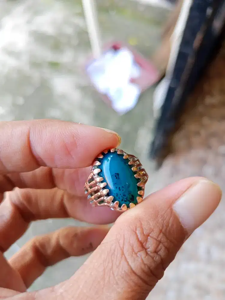 Batu Cincin Akik Permata Natural Chrysocolla Chalcedony Bacan Doko
