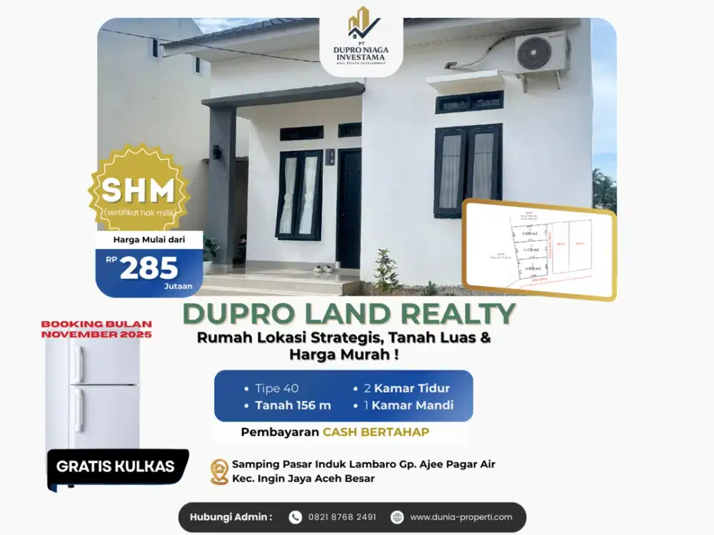 Dijual Rumah Subsidi SHM – Lokasi Strategis Dekat Pasar Induk Lambaro, Aceh Besar