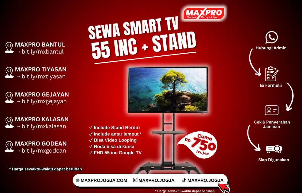 Sewa TV 55 inc Rental Smart tv 50 inc maxpro