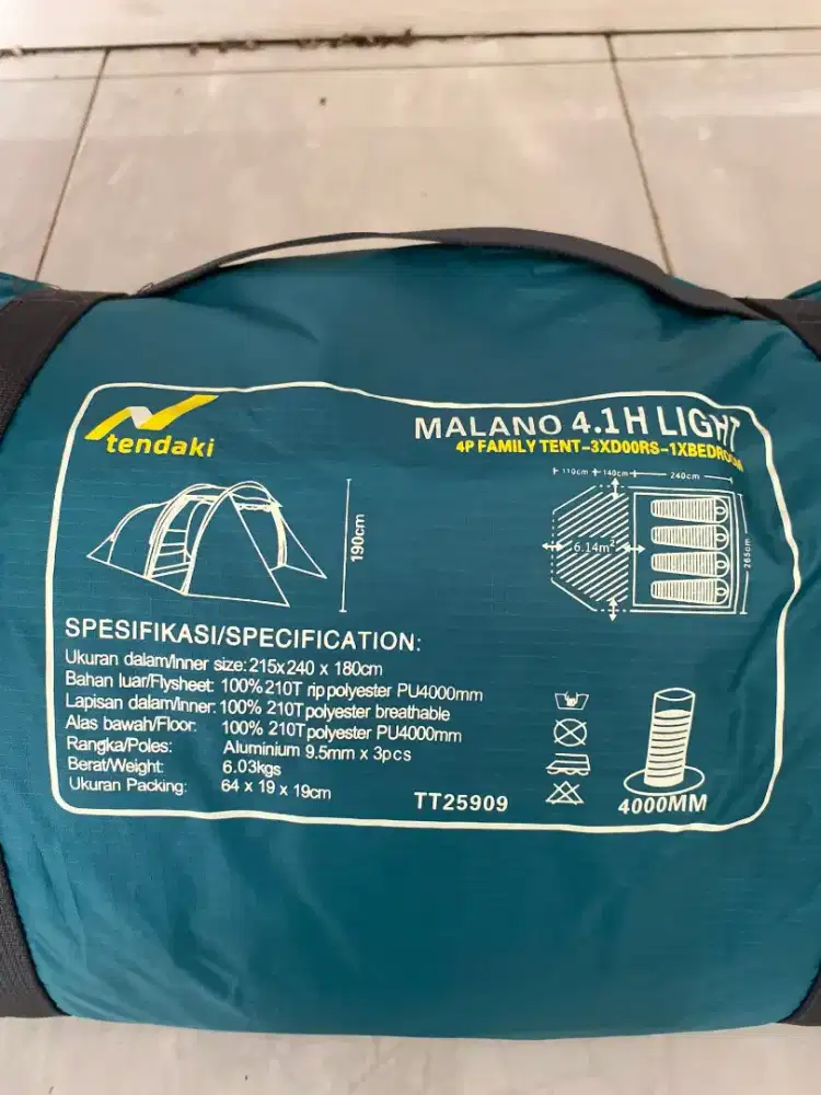 Tenda camping tendaki malano light 4.1H family outdoor