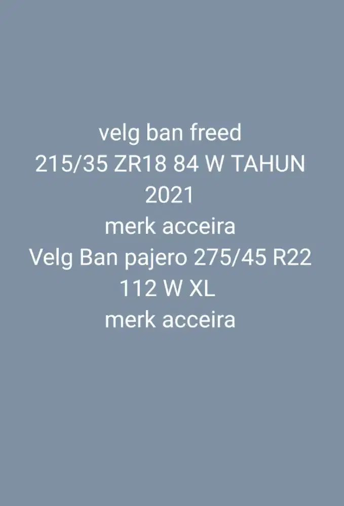 Jual Ban mobil Freed 215/35 ZR18 84 W DITANYA² dl bosquuu...