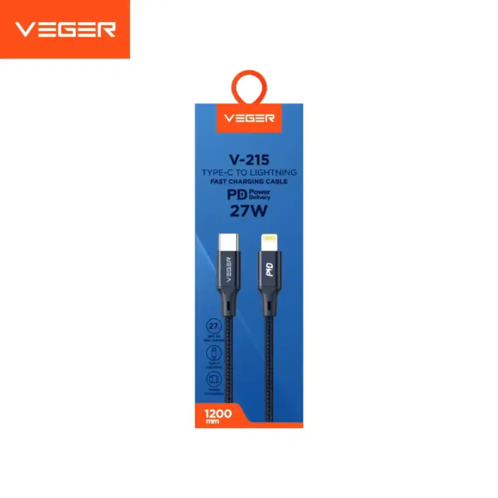 Kabel Data Veger V-215 Type-C To Lightning 27W Fast Charging