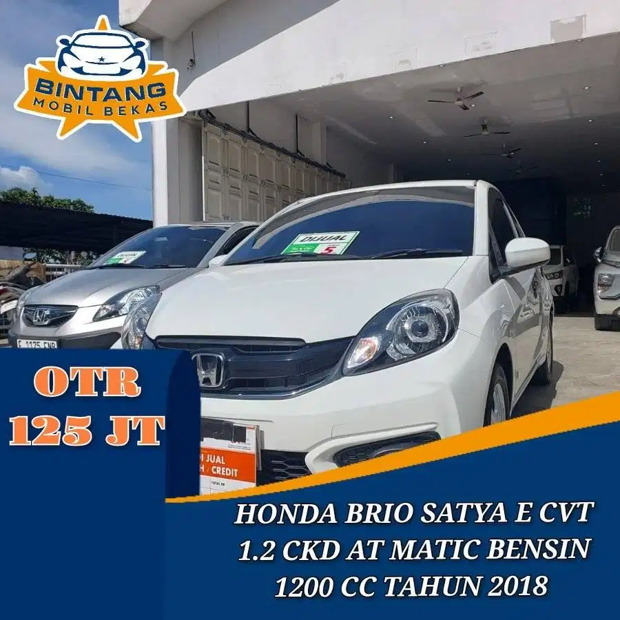 HONDA BRIO SATYA E CVT 1.2 AT AUTOMATIC 1200 CC BENSIN TAHUN 2018