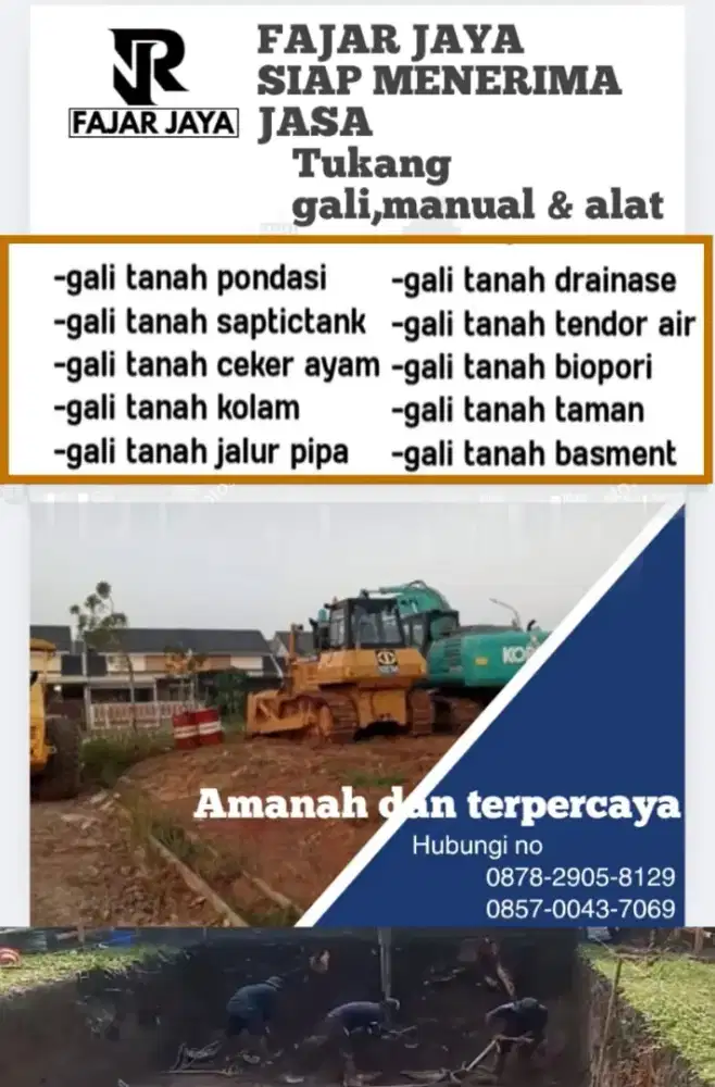 FAJAR JAYA siap menerima jasa tukang gali manual&alat