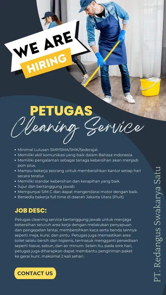 Lowongan untuk Cleaning Service