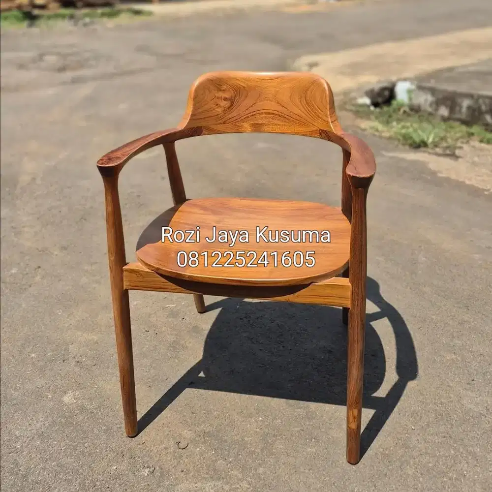 Kursi cafe kursi Hiroshima kayu jati full finishing