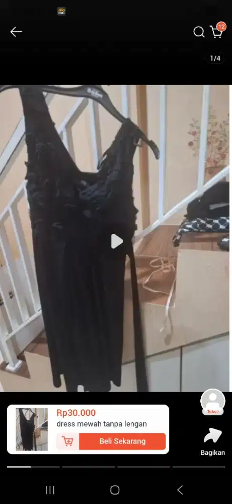 Dress tanpa lengan mewah