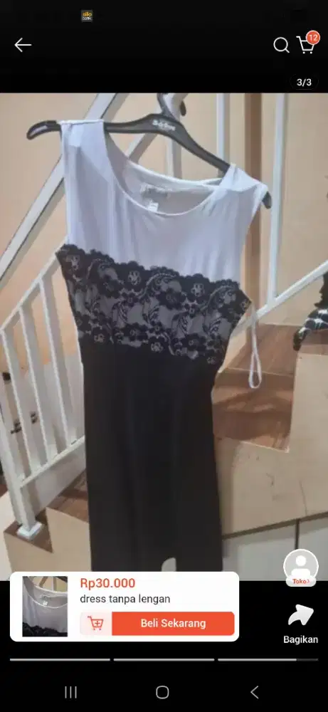 Dress tanpa lengan mewah