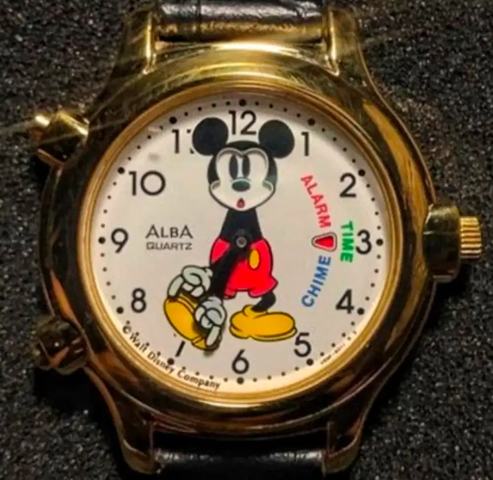 Jam mickey alba alarm quartz rare TV seiko omega vintage antik jadul