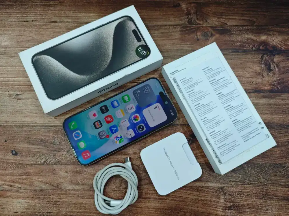 Iphone 15 Pro 256GB Natural Titanium Ex ibox Mulus Lengkap bisa COD