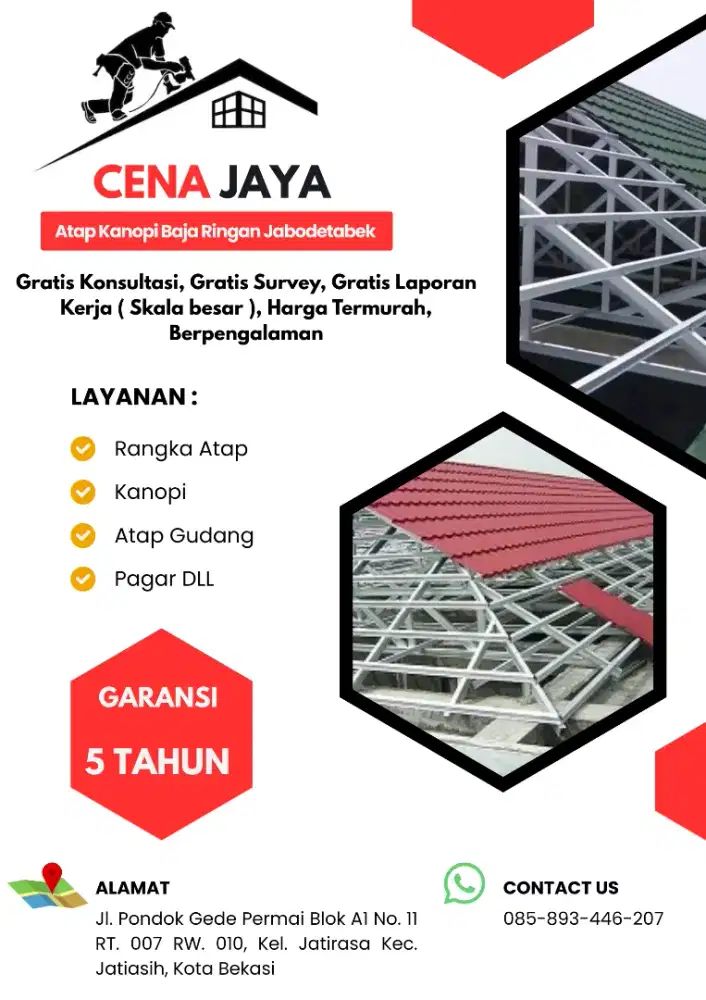 Atap Kanopi Baja ringan dan besi