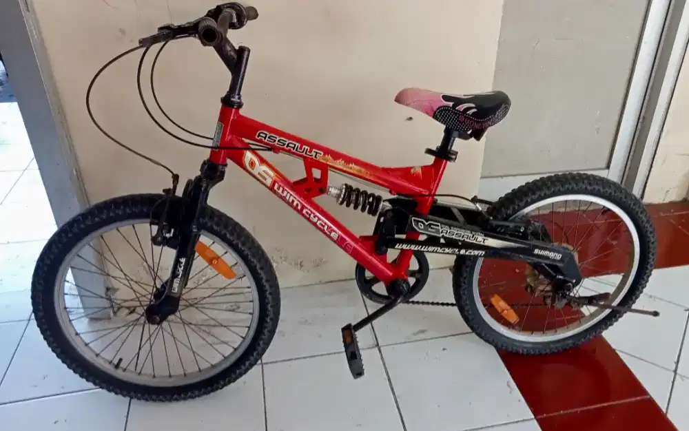 Wimcycle 20 suspensi Sepeda Anak MTB 1x6 Speed