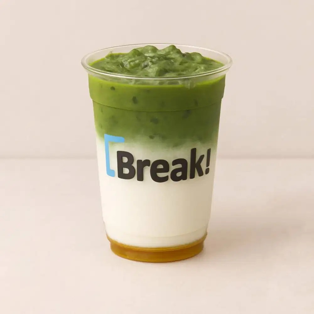 Break Drink Iced Hazelnut Matcha Latte - Menerima Pesanan Banyak