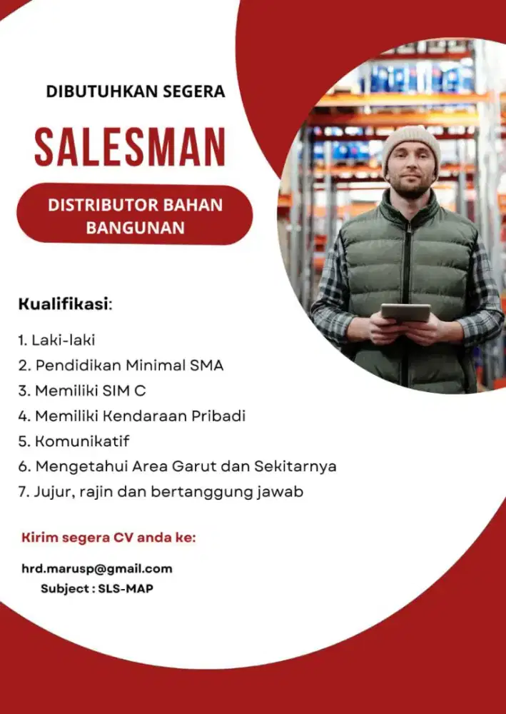 Dibutuhkan segera salesman